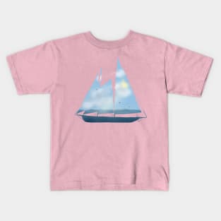 Boat-Skies & Sea (1 of 5) Kids T-Shirt